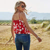 Boho Floral Red Blouse