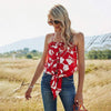 Boho Floral Red Blouse