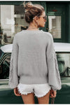 Boho Grey Knit Pullover