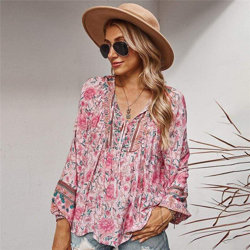 Evelyn. Hippie Chic Floral Blouse
