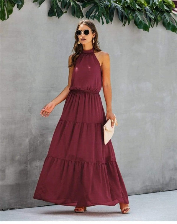 Burgundy boho 2025 maxi dress