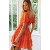 Boho Mini Orange Ruffle Dress