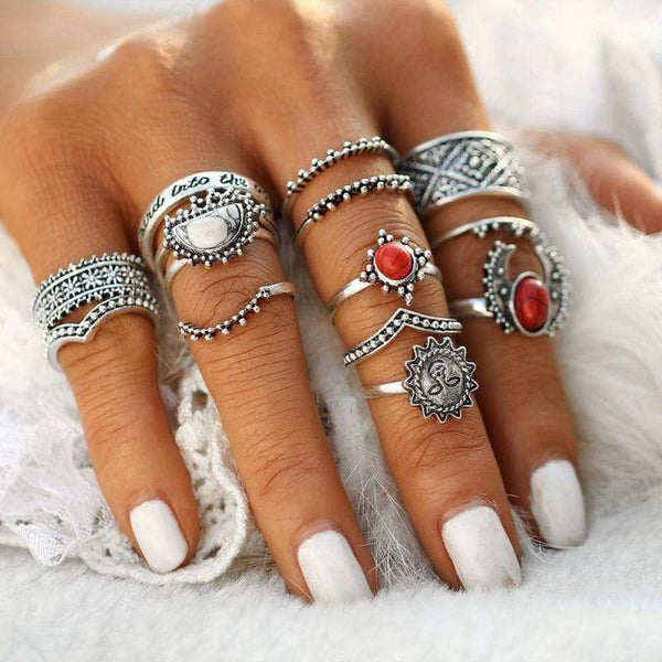 Bohemian Gold Ring Set - Boho Gold Rings at Boho Beach Hut