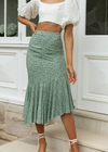 Boho Mid-length Skirt, slim and flared on the bottom