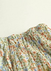 Boho green maxi Skirt with orange floral pattern