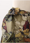 Long Boho wrap Skirt straight, tropical green floral pattern