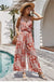 Boho Summer Jumpsuit with Red Paisley Print