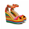 Boho Wedge Sandals Rainbow