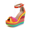 Boho Wedge Sandals Rainbow