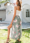 Description of Loose-fitting Boho Pant with slits floral pattern