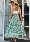 Boho Long Asymmetrical Wallet Skirt with floral pattern