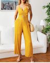 Boho Yellow Jumpsuit with Polka dots