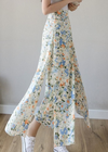 Boho Long floral Wrap Skirt with ruffles
