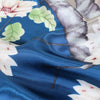 Blue Beige boho Scarf with floral pattern