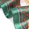 Boho white Scarf vintage printed green chain pattern