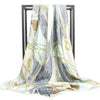 Multicolored satin Boho Scarf with chain patterns