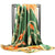 Green retro Boho Scarf with orange and gold pattern