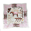 Boho Fashionable white Scarf with pink pattern
