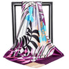 Fashionable Boho Scarf floral satin in purple