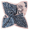 Pink Boho Chic Scarf with blue print
