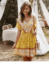 Gypsy Mini Dress in Yellow