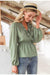Hippie Chic Green Blouse with Ruffles