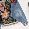 Hippie Denim Jacket with Ethnic Print at the back