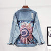 Hippie Torn Denim Flowered Jacket