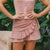 Romantic Boho Mini Skirt in Powder Pink