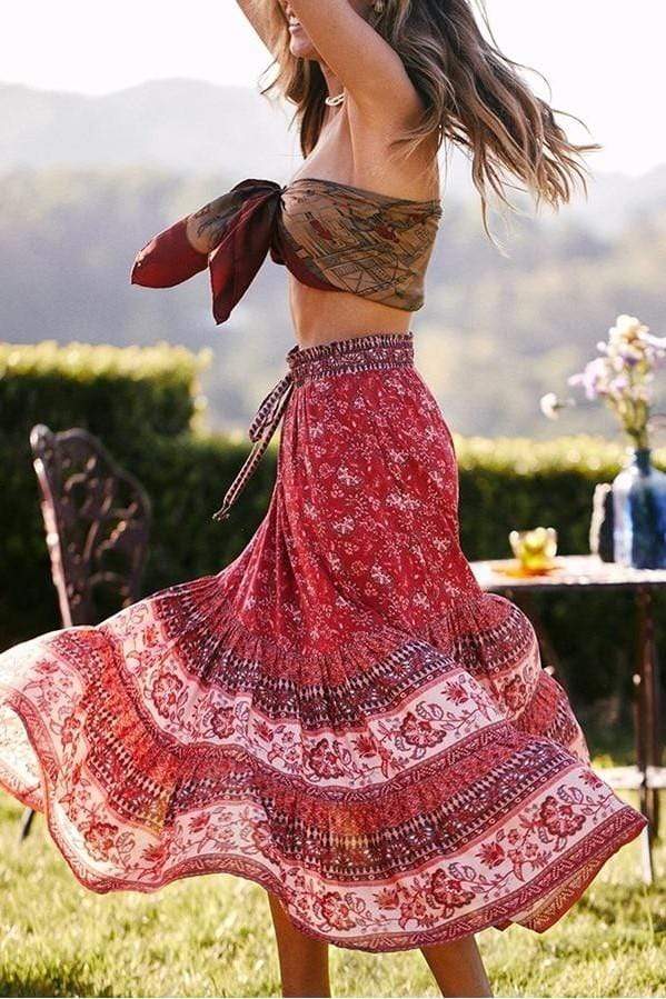 Details more than 84 boho floral skirt latest