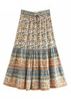 Summer Maxi Skirt Boho Floral