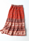 Summer Maxi Skirt Boho Floral