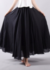 Long Boho Flared Skirt Unicolored