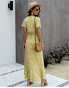 Mid-Length Boho Dress in Yellow
