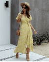 Mid-Length Boho Dress in Yellow