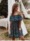 Mini Blue Gypsy floral Dress