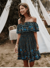 Mini Blue Gypsy floral Dress