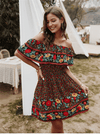 Mini Gypsy Dress with Floral Pattern