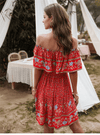 Mini Red Gypsy Floral Dress