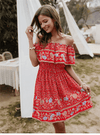 Mini Red Gypsy Floral Dress