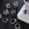 Purple Vintage Silver Rings