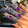 Purple Vintage Silver Rings