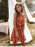 Red Bohemian Style Floral Dress