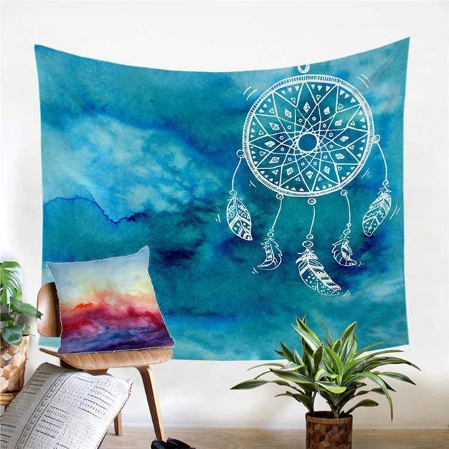 Blue Boho Tapestry - Dream Catcher