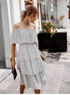 Vintage style white dress with Polka dots