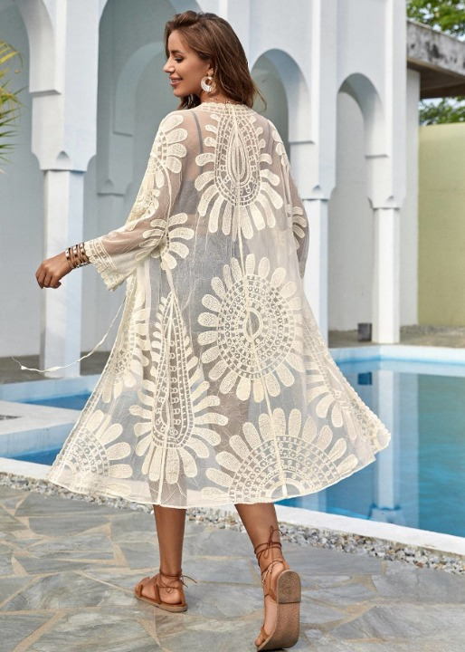 Mid-length Kimono White Lace Boho