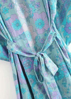 Long Boho Kimono for women Blue Floral