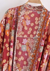 Boho Trendy Red Kimono floral Pattern