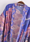 Long Stylish Purple Boho Kimono