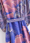 Long Stylish Purple Boho Kimono